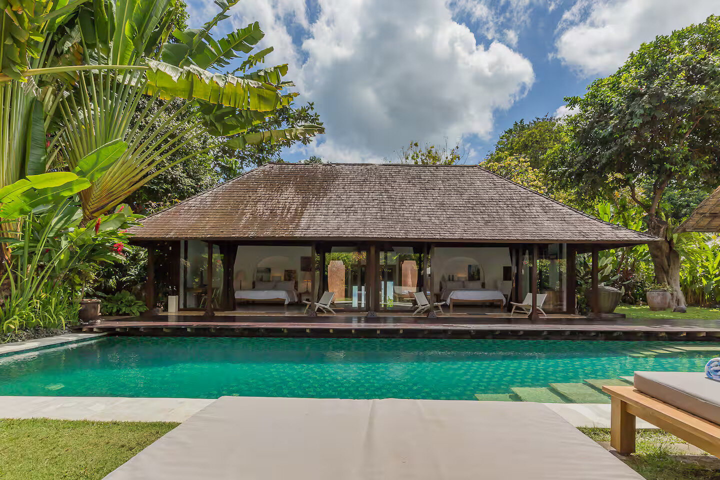 Private pool and pavilion in the garden